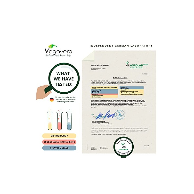 Ceylon Cinnamon 2000mg Vegavero® | High Strength Extract (8:1) |