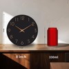 Mosewa Wall Clock 8 Inch Black Battery Operated Silent Non