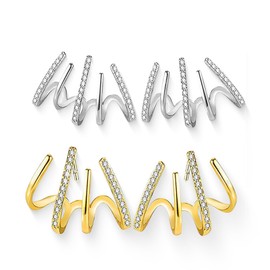 LICHUANUK Claw Stud Earrings, Sparkling Cubic Zirconia Earrings with 925 Silver Needle, Creative Claw Shaped Stud Earrings for Girls Women Ladies Piercing Earrings Fashion Jewellery Gift, Stainless