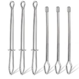 6Pcs Bodkin Drawstring Threader, Metal Rope Threader Clip, Easy Quick Insert Drawstring DIY Rope Threader Tweezers Bodkin Sewing Tool for Sweatpants, Hoodies, Swim Trunks