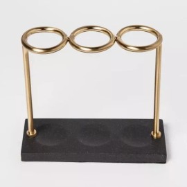 Threshold Solid Toothbrush Holder Black & Gold Wire - Threshold™