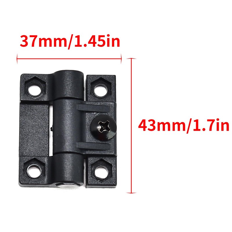 Torque Hinge 4PCS Black Adjustable Door Hinge Nylon Plastic Butt