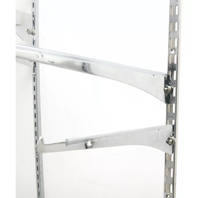 Exhivit Cremallera Doble Cromada Para Mensula Plana De 2.40 Mts