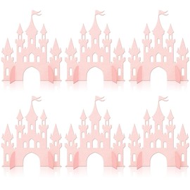 2 PCS Princess Castle Centerpieces Princess Theme Table Centerpieces Princess Castle Theme Birthday Party Table Decorations for Baby Shower Princess Girls Birthday Party Centerpieces Light Pink