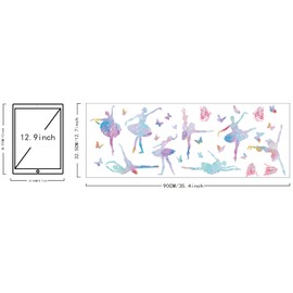 SUPERDANT 8 Styles Ballet Wall Stickers Ballerina Wall Stickers Dancing Ballerinas Wall Stickers Ballet Shoes Wall Stickers Butterfly Wall Art Room Decor Girls Bedroom Stickers