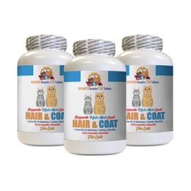 cat Fur Health - Hair and Coat Support for Cats - Healthy Skin and Nails Complex - Vitamin c for Cats - 180 Treats (3 Bottles)