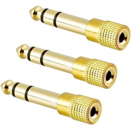Jowxsx 3Pcs Gold-Plated 3.5mm Female Adapter Plug Headphone Mic Stereo Convertor Adapters Connectors for Speaker Wire for Amp Adapters RCA to 1/4 Kit Headphone Adapters