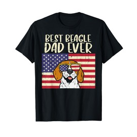 Best Beagle Dad Ever Flag Patriotic Dog Lover Owner Men Gift T-Shirt