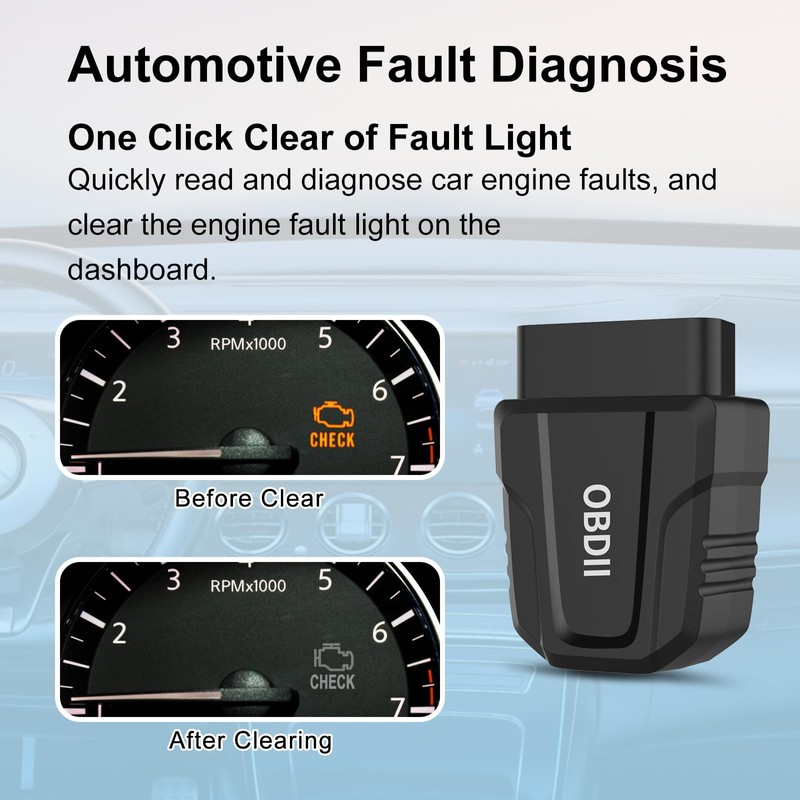OBD2 Scanner Bluetooth, Comprehensive Wireless OBD2 Scanner Diagnostic Tool for