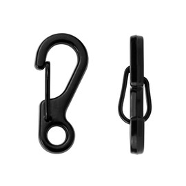 QWORK® 2.5 cm Mini Carabiner Quick Release Keyring Clip for Traveling Camping Hiking Keychains Backpacks DIY Crafts (20pcs Black)