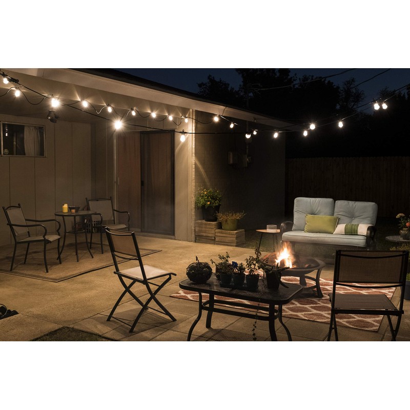 Enbrighten LED Bistro Outdoor String Lights, 48ft, 24 Shatter Resistant