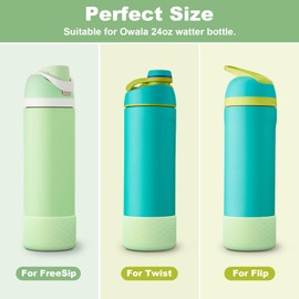 yoelike 2 PCS Silicone Water Bottle Boot for Owala, Anti-Slip Protective Sleeve for FreeSip/Twist/Flip, Watter Bottle Accessories, Bottom Bumper Cover, Dishwasher Safe, BPA Free (Wave)
