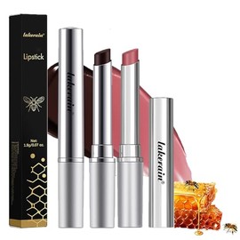 2 bálsamos labiales tintados con lápiz labial, fórmula transparente hidratante, acabado brillante natural, lápiz labial hidratante para reparar labios secos