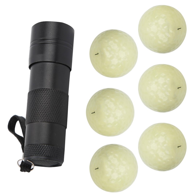 6PCS Golf Fluorescent Light Balls Night Practice Light Glowing Ball