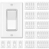 [50 Pack] BESTTEN Single Pole Decorator Wall Light Switch with