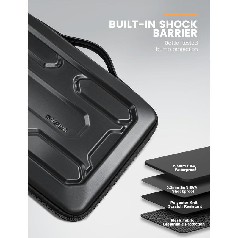 DOMISO 17 inch Laptop Sleeve with Handle Shockproof Computer Bag