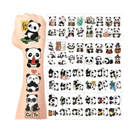 8Sheet - 110PCS Panda Temporary Tattoos for Kids – Cartoon Fake Tattoos Stickers for Birthday Party Favors, Gifts, DIY Decoration & Fun Activities – Waterproof & Skin-Safe