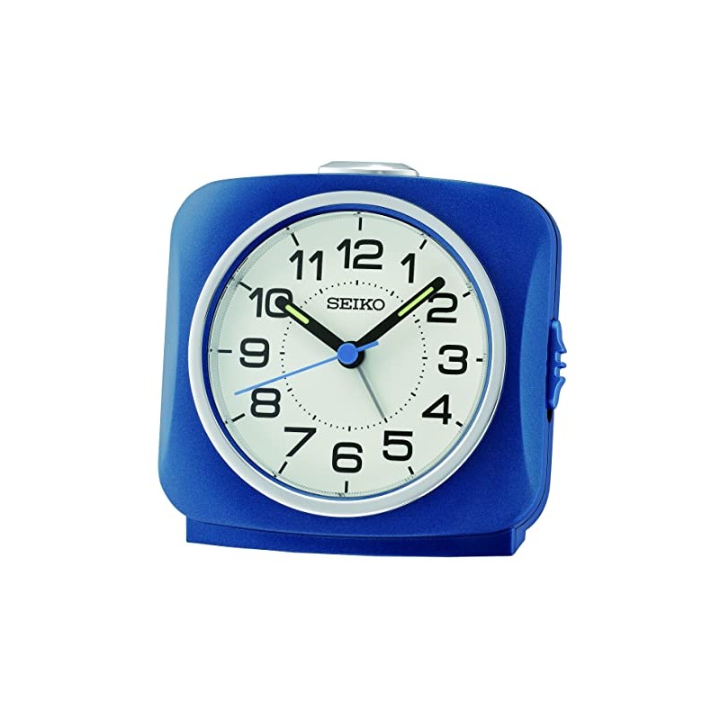 Seiko Clock Wecker analog blau QHE194L