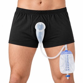 Male External Urine Collector for Bedside & Travel Use – Reusable Silicone Set with 2 Drainage Bags
