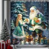 Mocsicka Christmas Shower Curtain for Girls Kids Cute Little Girls
