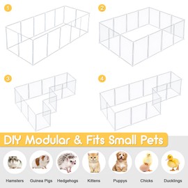 Indoor Puppy Playpen | Durable, Waterproof Pet Play Pen for Kittens, Rabbits, Guinea Pigs - DIY Easy Assembly, Safe & Secure, 17 X 12 Inch, 14 Panels