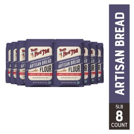 Bob's Red Mill Artisan Bread Flour, 5lb (Pack of 8) - Vegan, Kosher, Unbleached, Unbromated