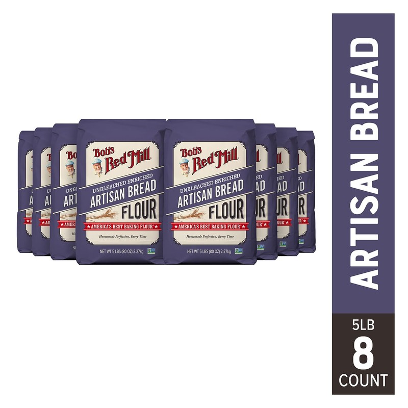 Bob's Red Mill Artisan Bread Flour, 5lb (Pack of 8)