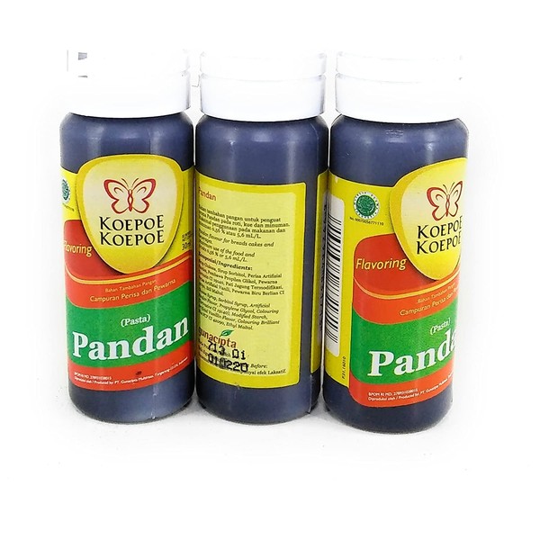 Koepoe-koepoe Pandan Paste, 30ml (Pack of 3)
