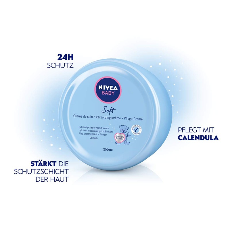 NIVEA Baby Soft Care Cream, Moisturising Cream with Caléndula que