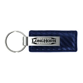 Au-TOMOTIVE GOLD Carbon Fiber Leather Key Chain for Dodge Longhorn Laramie (Navy)