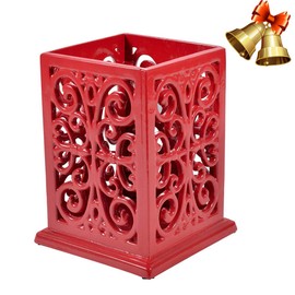 jogreful Kitchen Utensil Holder Cooking Utensil Organizer Vintage Decorative Cast Iron Utensil Holder for Countertop Cooking Tools- Red Utensil Crock
