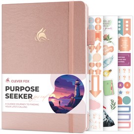 Clever Fox Purpose Seeker Journal – Guided Manifestation & Life Reflection Planner for Daily Self-Exploration, Goal-Setting & Gratitude (Rose Gold)
