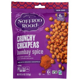 Saffron Road Bombay Spice Crunchy Chickpea Snack, 6oz - Gluten Free, Non-GMO, Halal, Kosher, Vegan