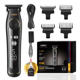 VGR 299 Cordless Hair Trimmers for Men, 5-Speed Barber Clippers, Black