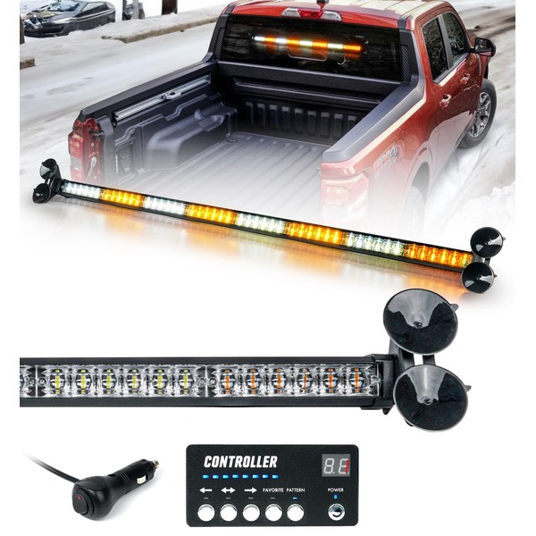 LUMENIX 35.5" Traffic Advisor Strobe Light Bar for Trucks w/Controller