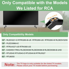 TV Stand Legs for RCA TV Replacement Stand Base for RCA RTU5540 RTU5540-D RTU5540-B RLDED5098-B RLED3221-D RTR4360-US PLED3996A-E TV Legs Replacement for RCA TV with Screws (Upgraded Version)