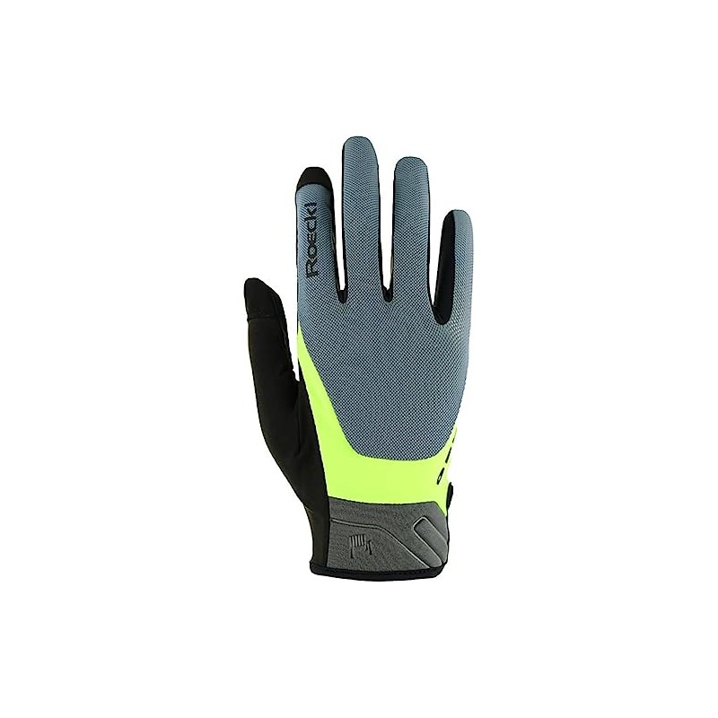 Roeckl Mori 2 Hurricane Cycling Gloves Grey/Fluo Yellow 8.5