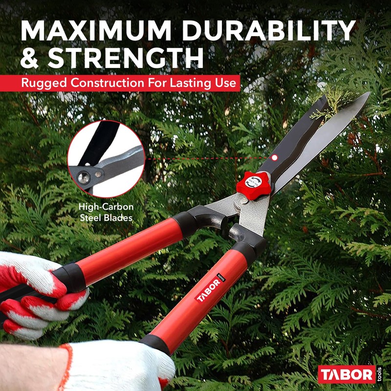 TABOR TOOLS B620A Hedge Shears with Wavy Blade for Trimming