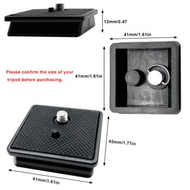 CKANDAY 2 Pieces 41 mm and 43 mm Tripod Quick Release Plate Camera Mounting Adapter, 2 Sizes QR Release Camera Tripod Ball Head Parts Replacement Compatible with Ambico Sunpak Kalimar Zomei Tripod