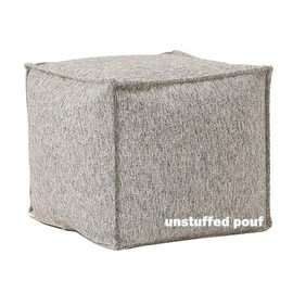 Unstuffed Pouf Cover, Storage Bean Bag Cubes, Ottoman Pouf Foot Rest Footstool, Solid Square Pouf, 17.7"x17.7"x15.7", ONLY Cover