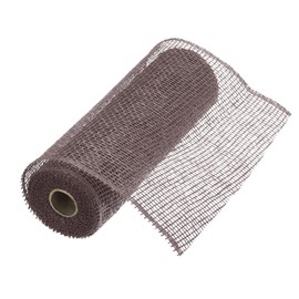 sourcing map 10 Inch Poly Burlap Mesh for Wreath, Decorative Mesh Fabric Ribbon 5 Yard for Fall Easter Christmas Flower Bow, Brown