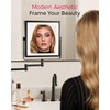 WZKALY Rechargeable Wall Mounted Makeup Mirror with Lights, 4000mAh Double