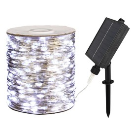 ZELUXDOT Solar String Lights Outdoor,100FT 300 LEDs Solar Fairy Lights,Waterproof Solar Powered Outdoor Lights 8 Modes for Patio, Gardens, Backyard,Tree,Wedding,Christmas,Cool White