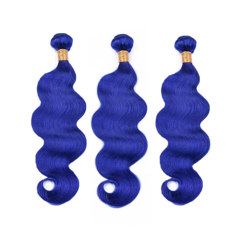 24 26 28 Inch Pure Blue Body Wave Human Hair
