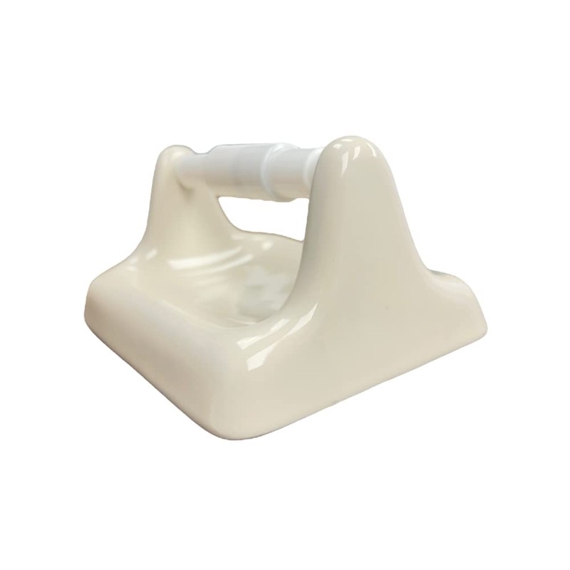 Tenedos Glazed Ceramic Bathroom Toilet Paper Holder Accessory (Bone Almond)