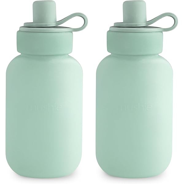 mushie Silicone Puree Pouch 2-Pack | 5 oz Reusable Baby