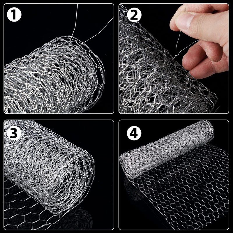 SATINIOR 2 Sheets Chicken Wire Net for Craft Work, Galvanized