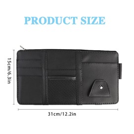 Car sun visor storage bag organizer with 9 pockets - ultra-thin 5.9 for storing sunglasses/phones/cards | Suitable for SUVs, trucks and cars | Essential for drivers