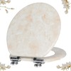 Angel Shield Marble Toilet Seat Durable Molded Wood with Quiet