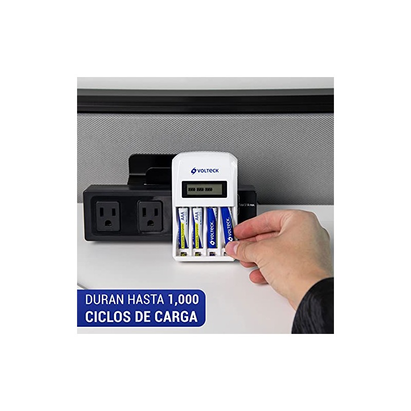 Volteck RE-AAA2, Pilas recargables, uso general, AAA, 600 mAh, 4